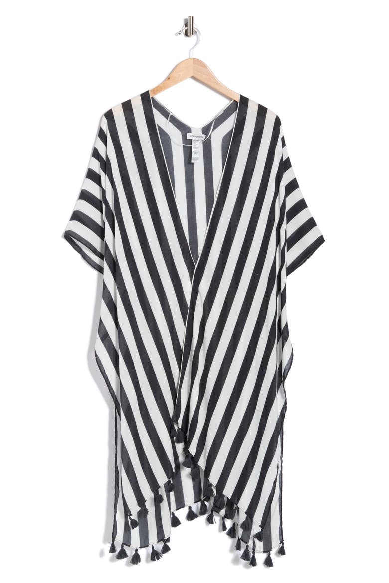 Print Tassel Duster, Alternate, color, BLACK CABANA STRIPE