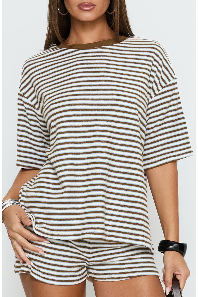Selvina Oversized Terry T-Shirt, Main, color, MULTI STRIPE