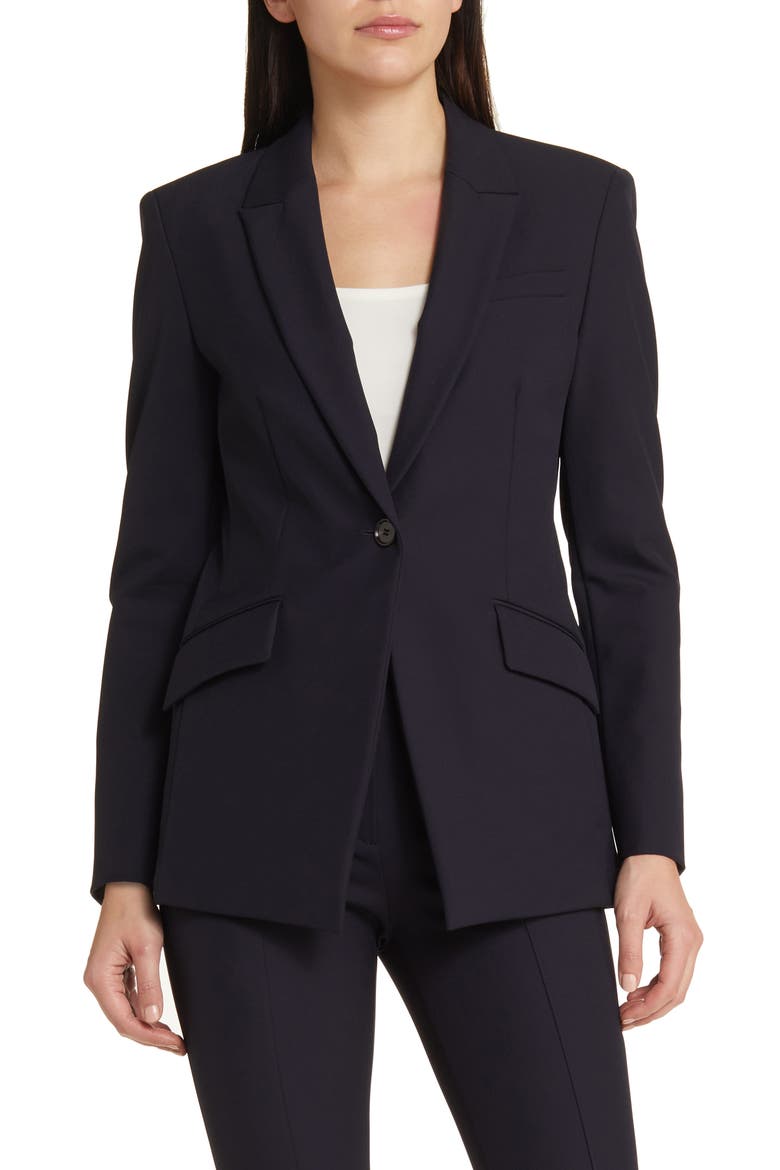 Jabinalah One-Button Performance Blazer, Alternate, color, DK BU