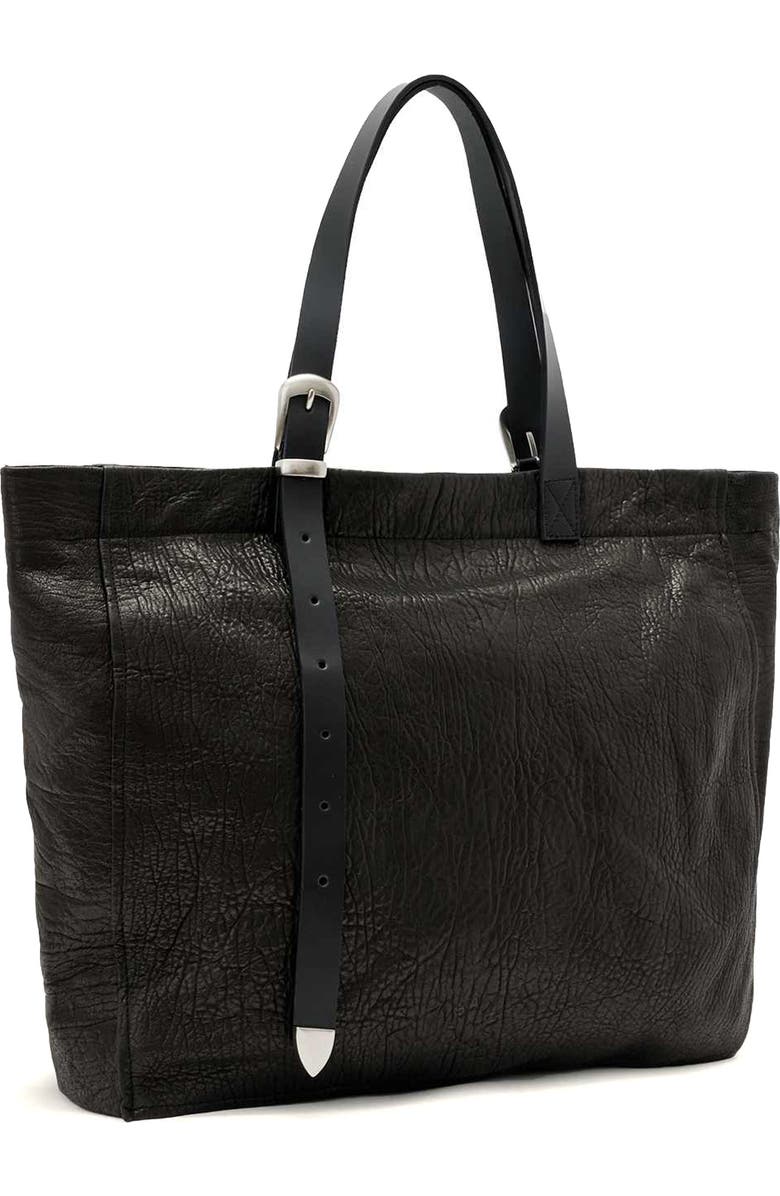 AllSaints Haven Leather Tote, Alternate, color, Black Leather