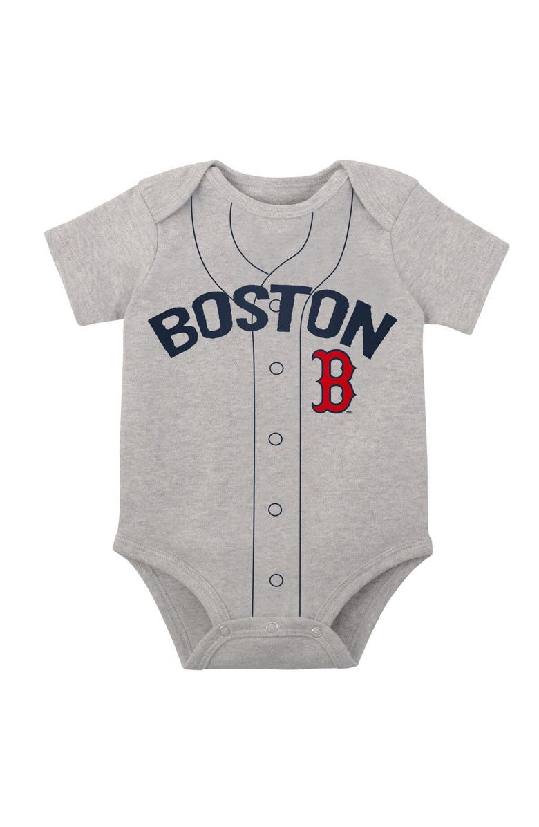 Outerstuff Infant White/Heather Gray Boston Red Sox Two-Pack Little Slugger Bodysuit Set, Alternate, color, White