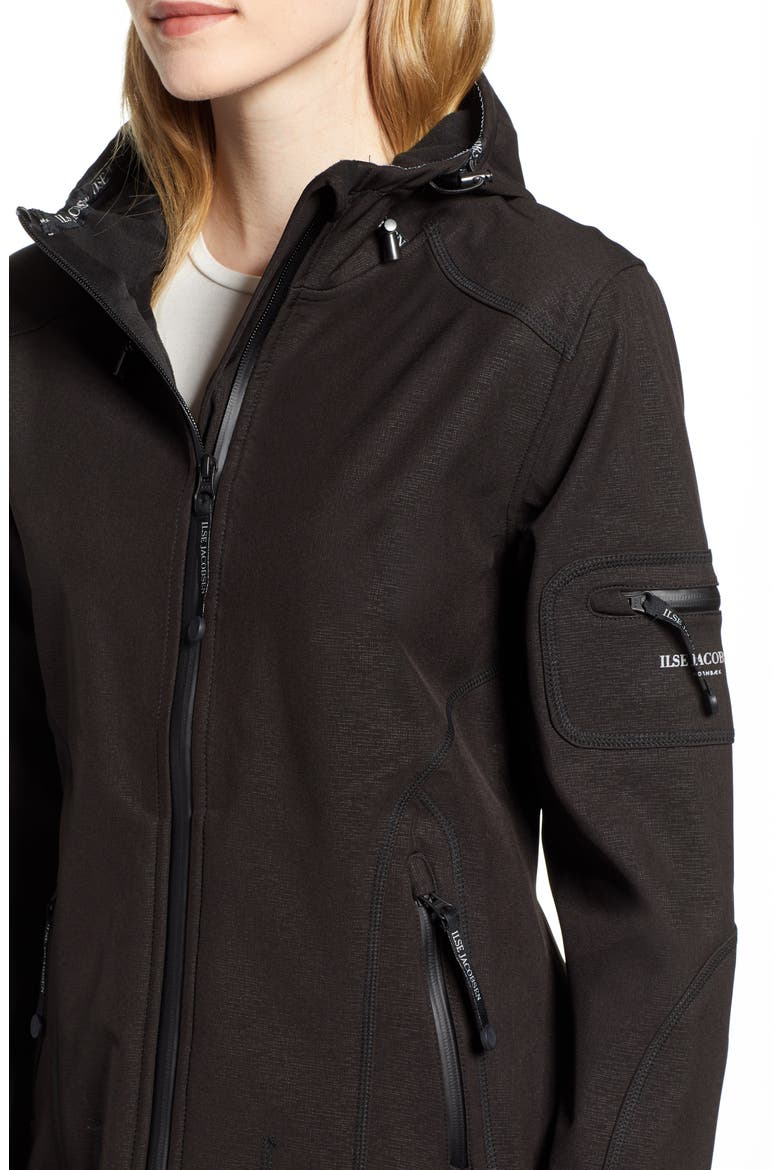 Rain 7 Hooded Water Resistant Coat, Alternate, color, BLACK