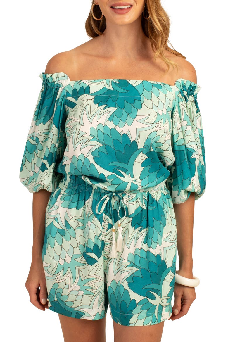 Equinox 2 Off the Shoulder Top, Main, color, TRANQUIL TURQUOISE
