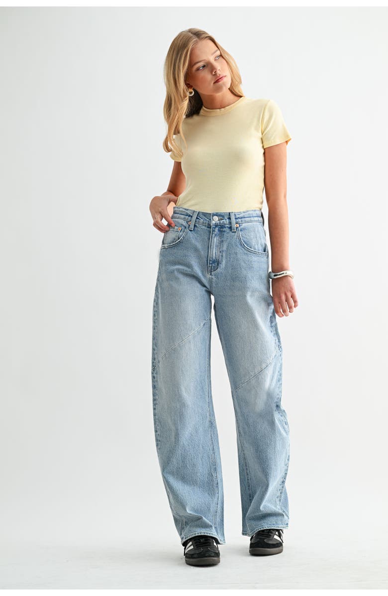 Jemina Denim The Arc Curve Pant, Alternate, color, Light Wash