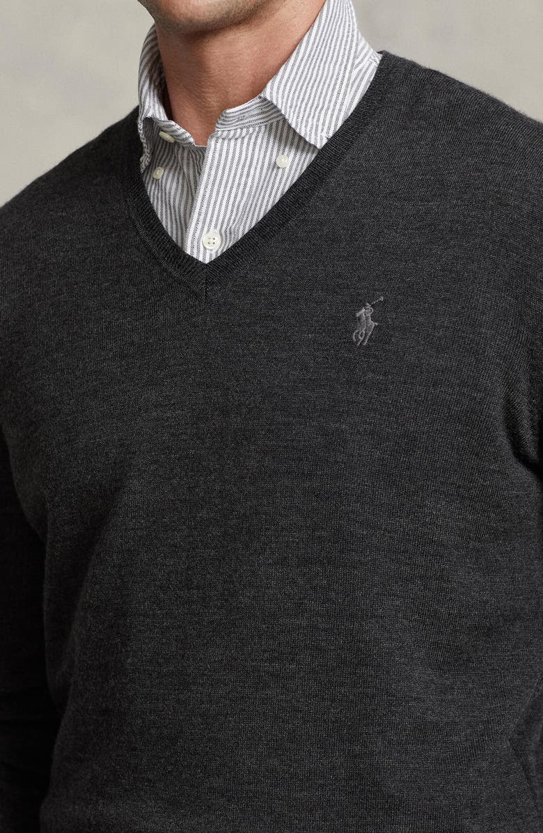 Polo Ralph Lauren V-Neck Merino Wool Sweater, Alternate, color, 
