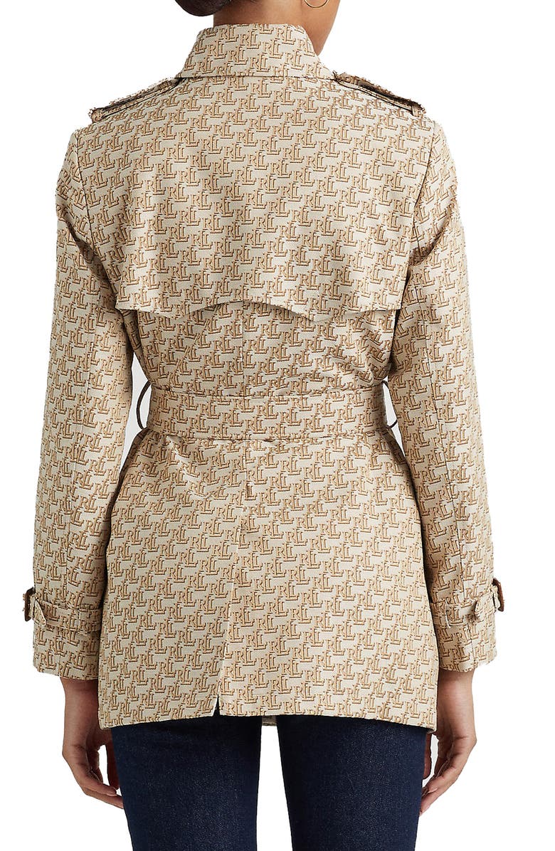Lauren Ralph Lauren Monogram Belted Trench Coat, Alternate, color,