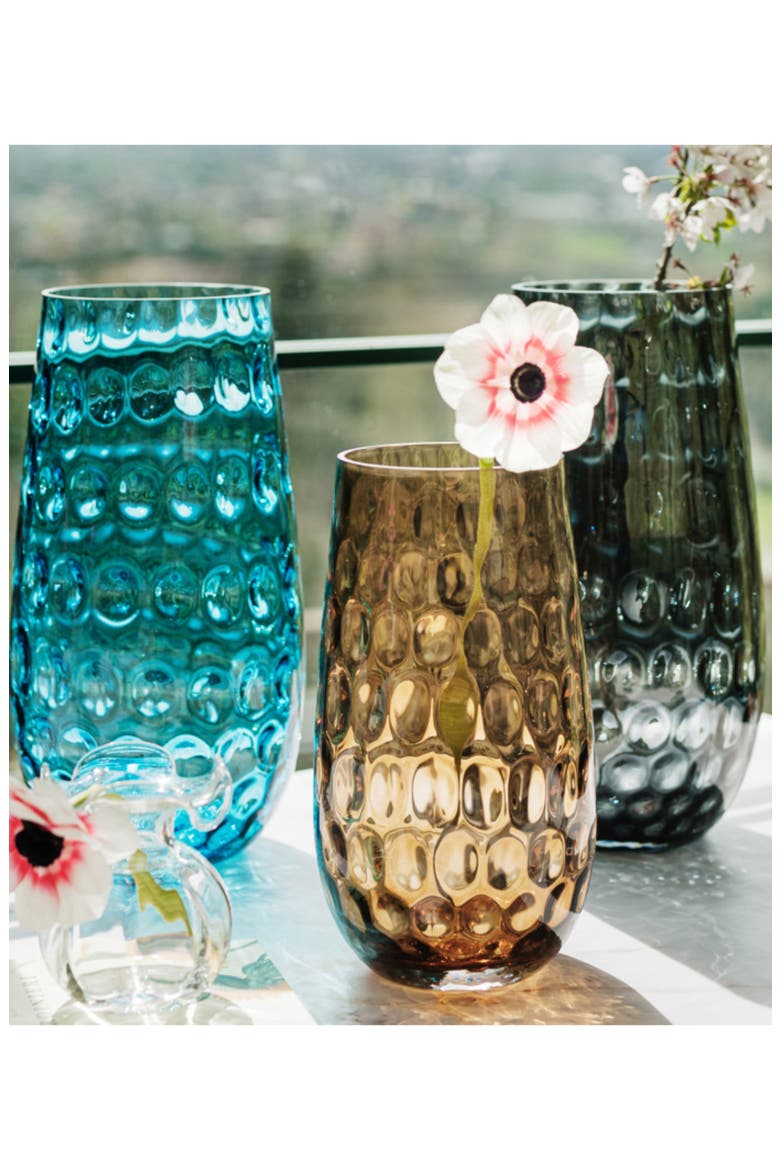 Bolla Pebbled Glass Small Vase, Alternate, color, BROWN