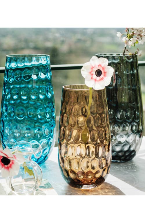 Vietri Bolla Glass Small Pebbled Vase In Brown