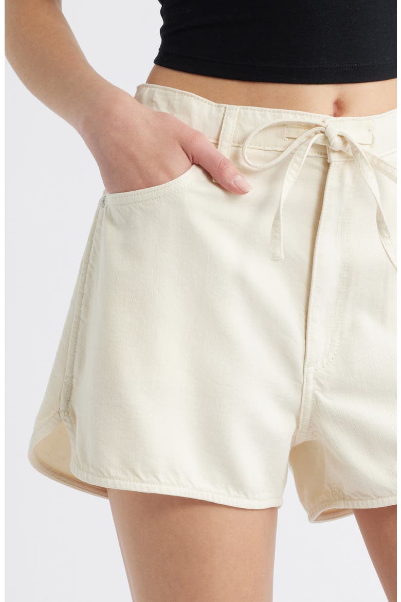 Nolan Drawstring Denim Shorts, Alternate, color, ECRU