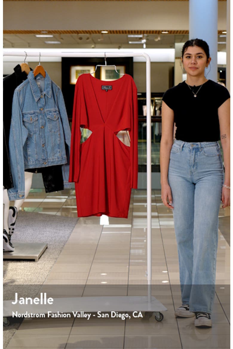 Long Sleeve Plunge Neck Cutout Minidress video