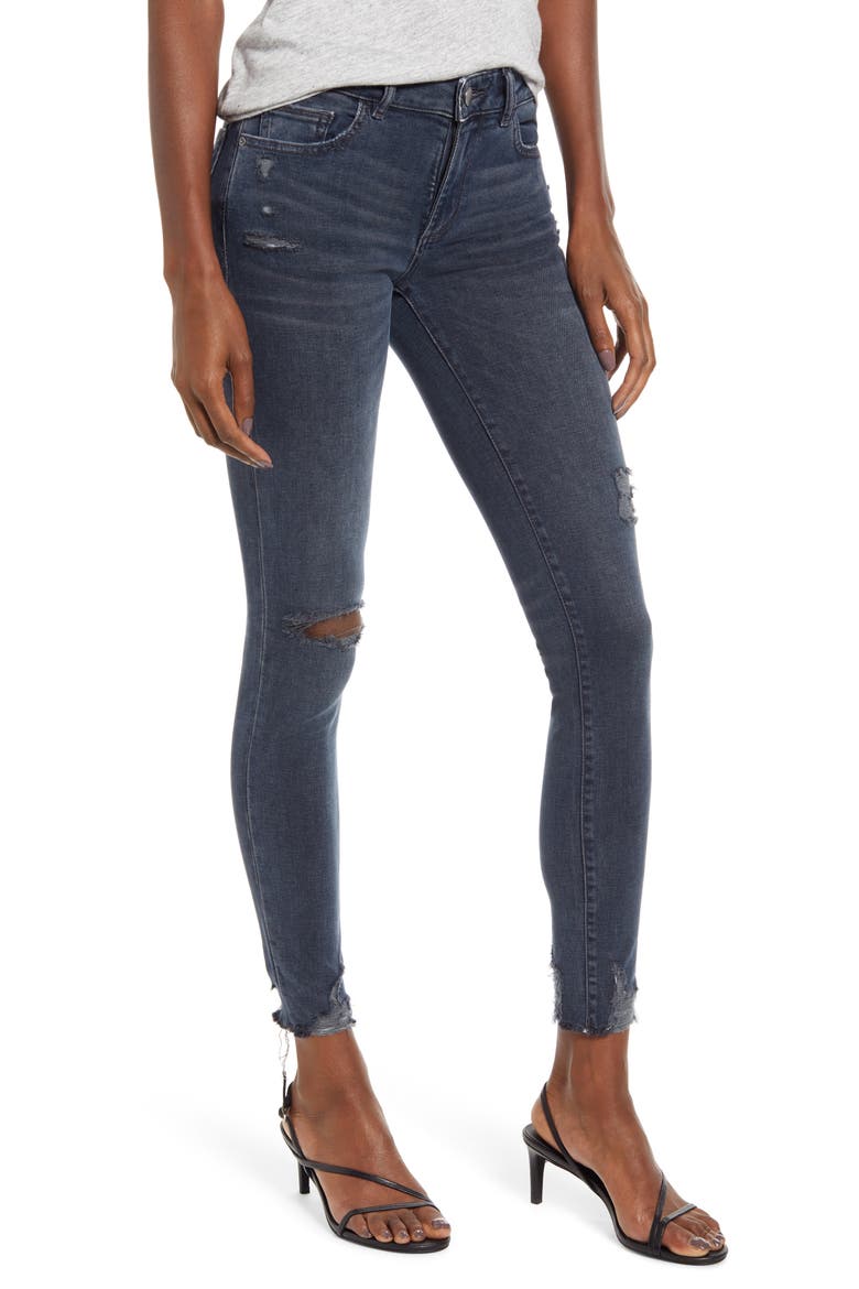 Emma Ripped Ankle Skinny Jeans, Main, color, KENT