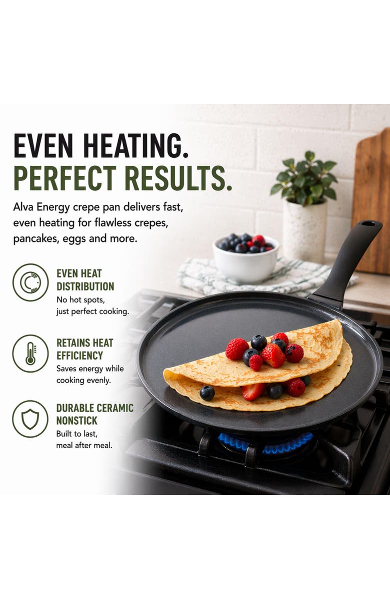Alva Energy 11-inch Nonstick Pancake Griddle Pan, Alternate, color, Black