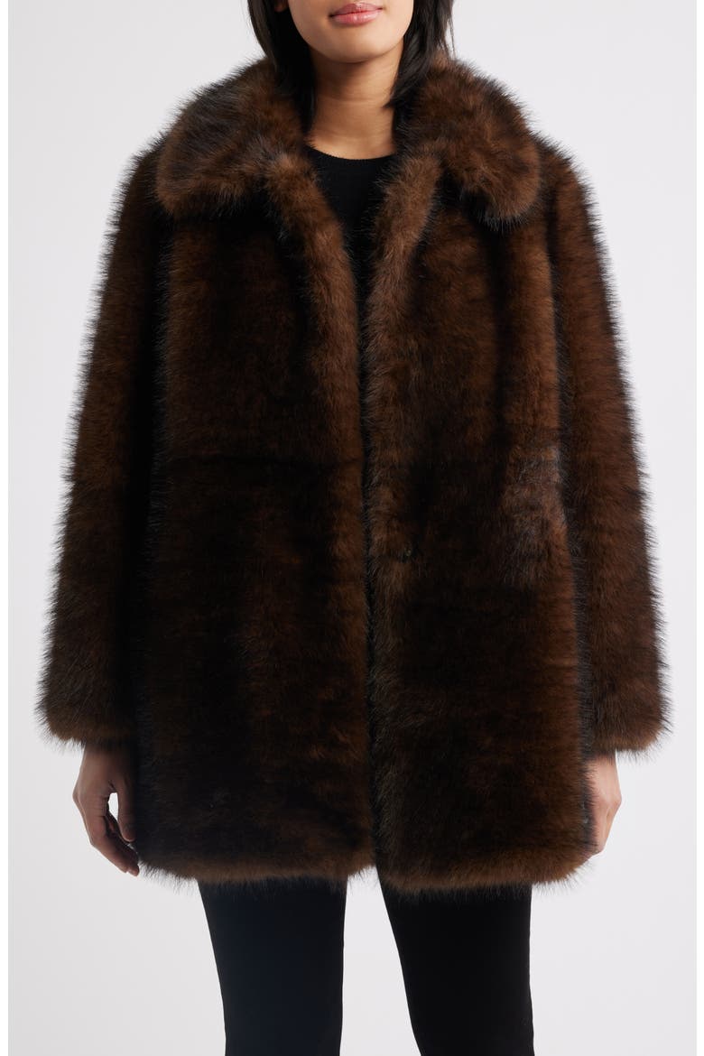 Faux Fur Coat, Main, color, MINK