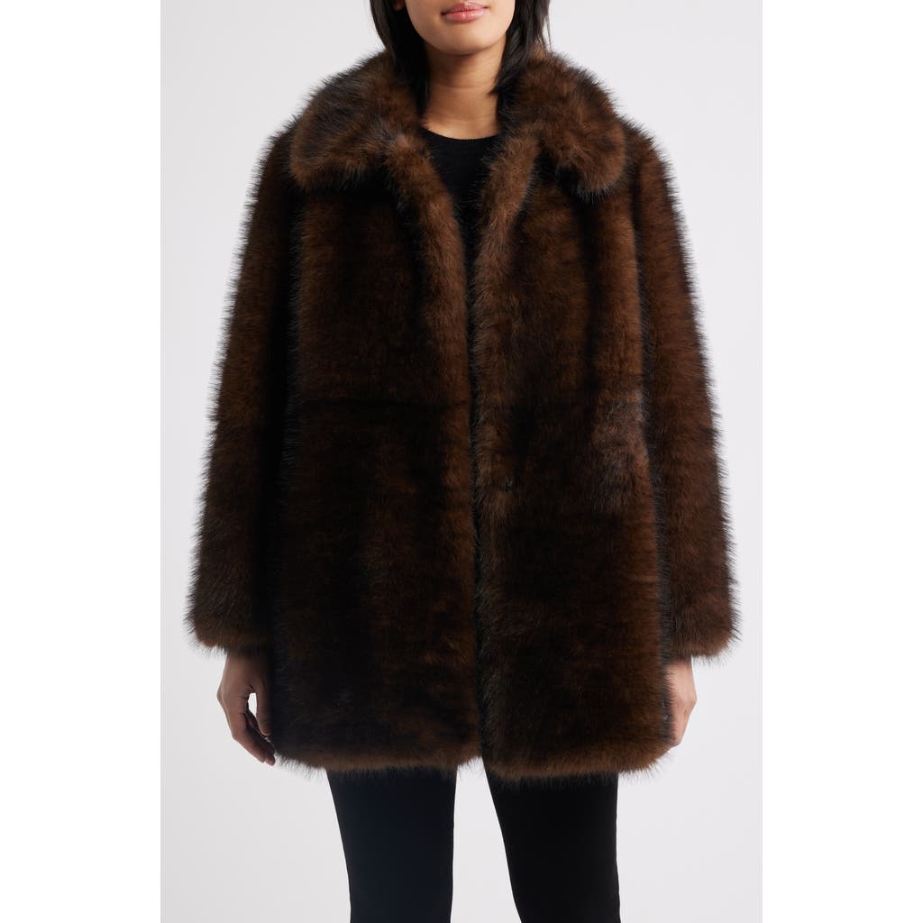 Sam Edelman Faux Fur Coat in Mink at Nordstrom, Size X-Small