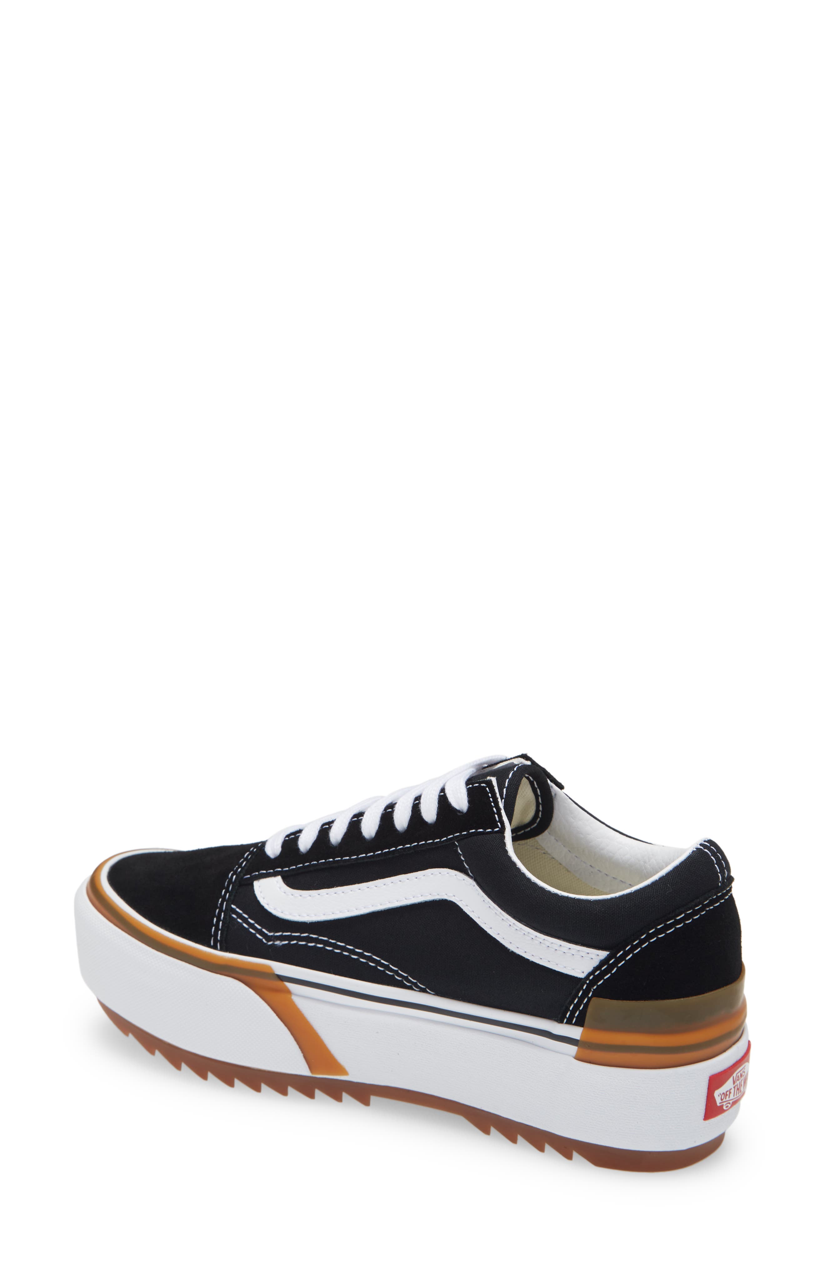 Old Skool Stacked Platform Sneaker, Alternate, color, BLACK/ WHITE/ GUM