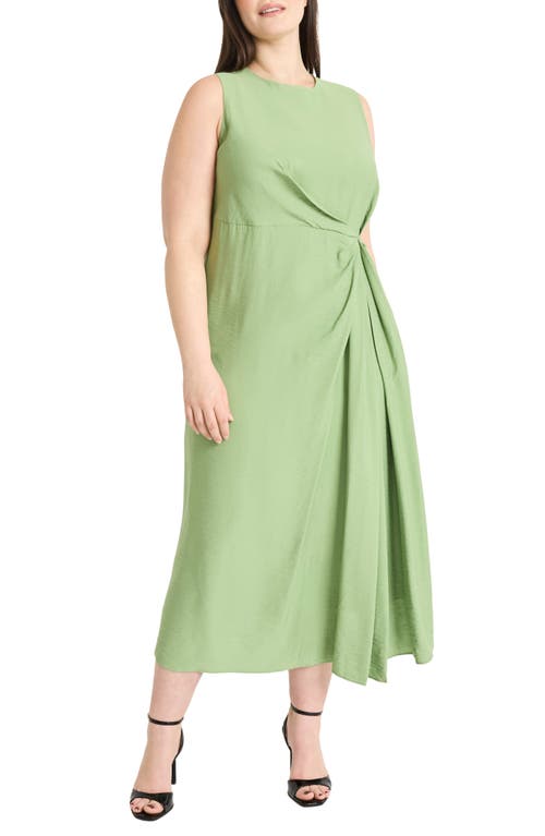 Maggy London Draped Faux Wrap Midi Dress