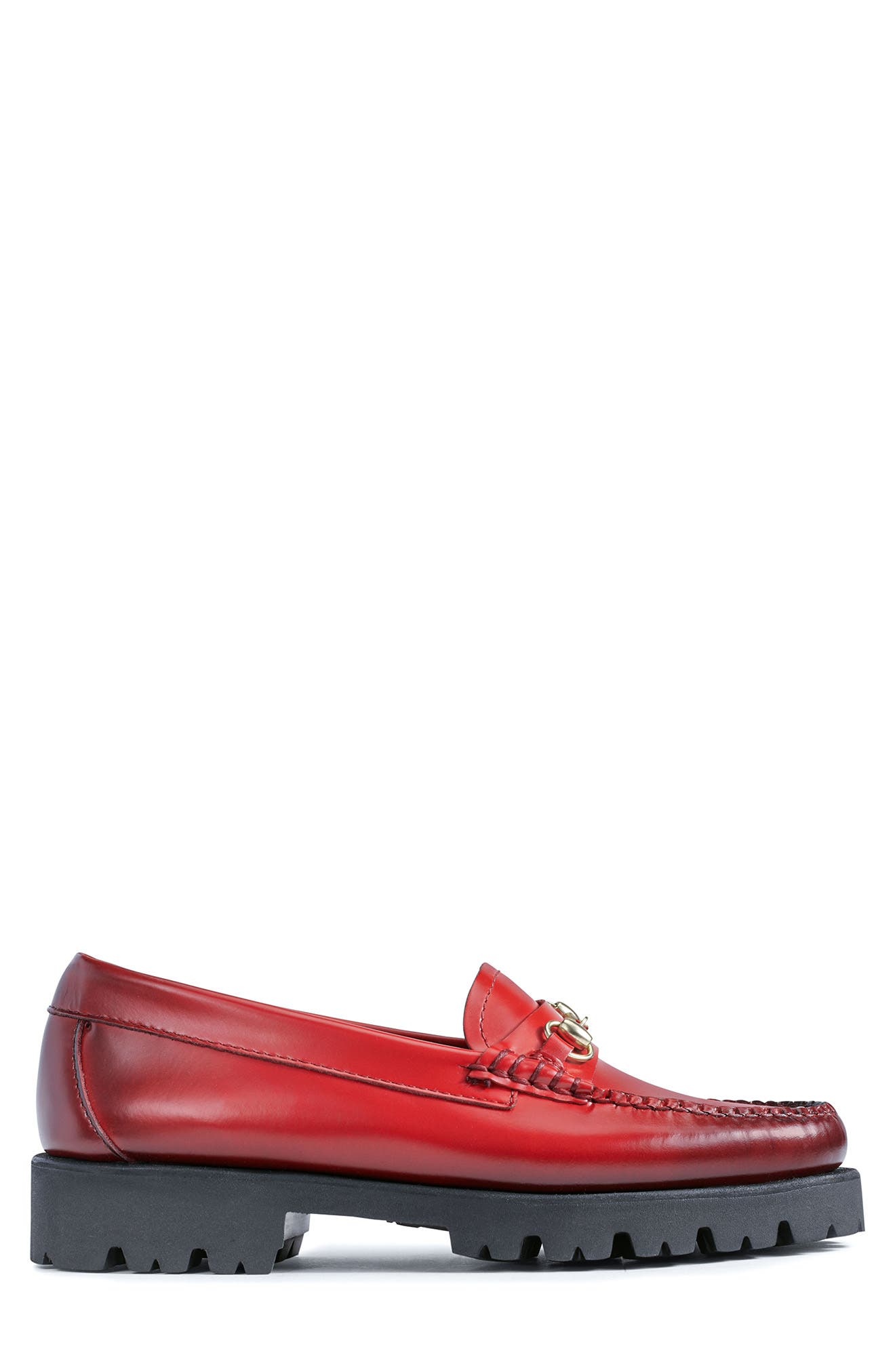 G.H. Bass and Co. Lianna Leather Platform Lug Loafer, Alternate, color, RED LEATHER