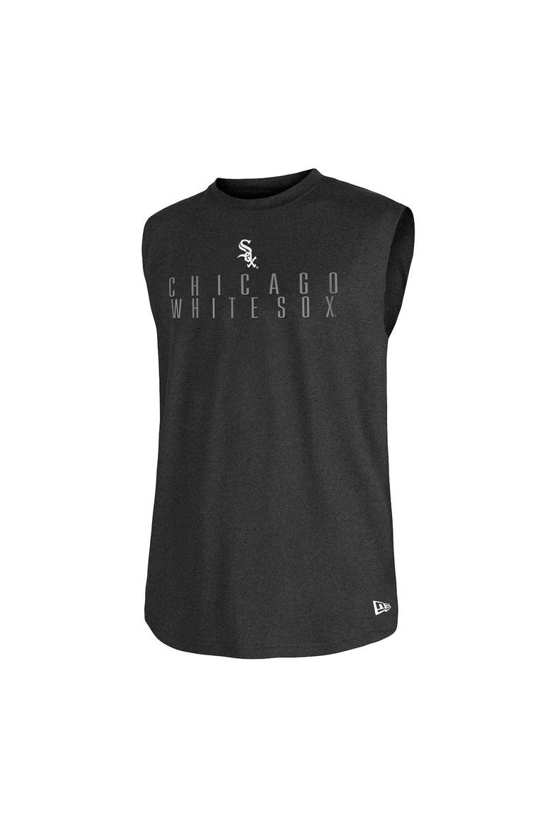 Men's New Era Heather Black Chicago White Sox Team Muscle Tank Top, Alternate, color, Black