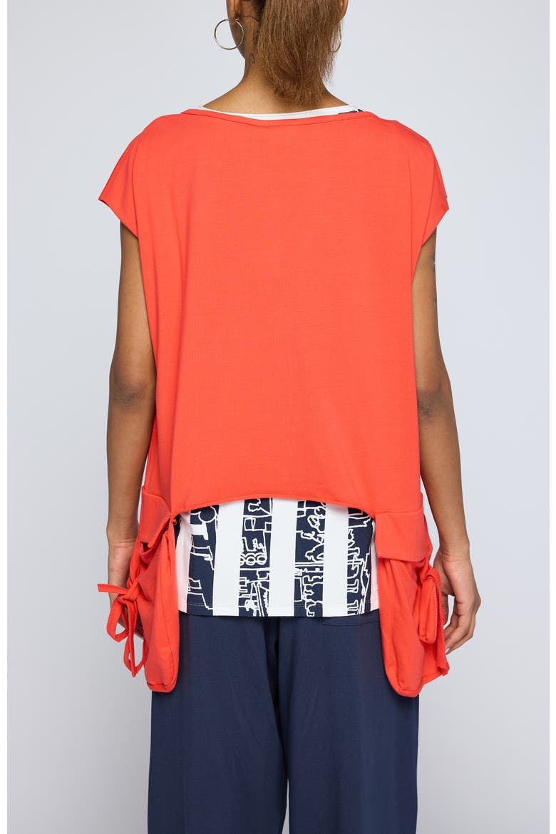 Cerys Asymmetric Jersey Blouse, Alternate, color, Vermillion