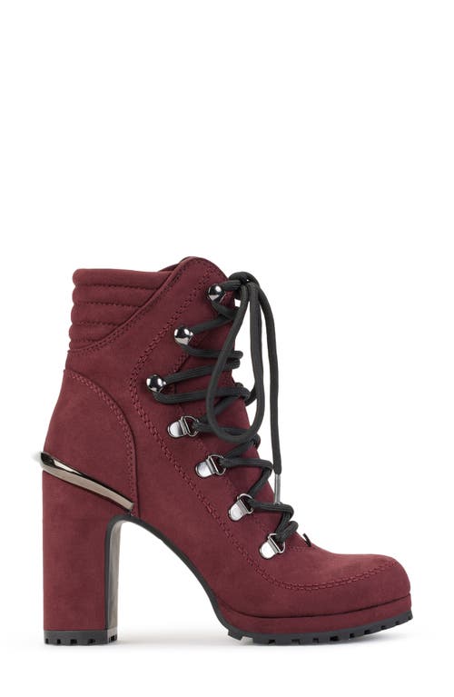 Dkny Linni Lace-up Platform Bootie In Burgundy