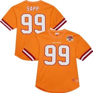 Mitchell & Ness Men's Mitchell & Ness Warren Sapp Orange Tampa Bay Buccaneers Retired Player Name & Number Mesh Top