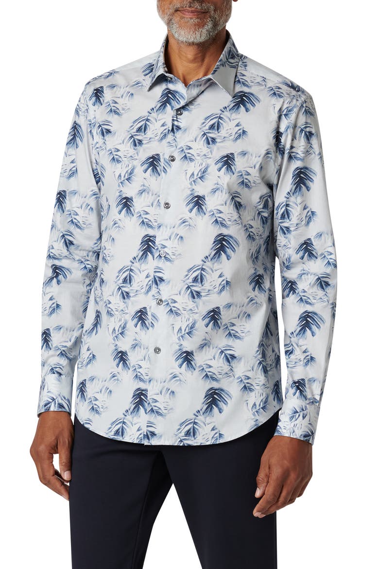 Julian Stretch Cotton Button-Up Shirt, Main, color, DUSTY BLUE