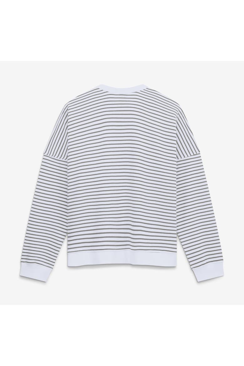 Women's Fanatics White/Gray Detroit Lions Striped Oversized French Terry Sweatshirt, Alternate, color, White