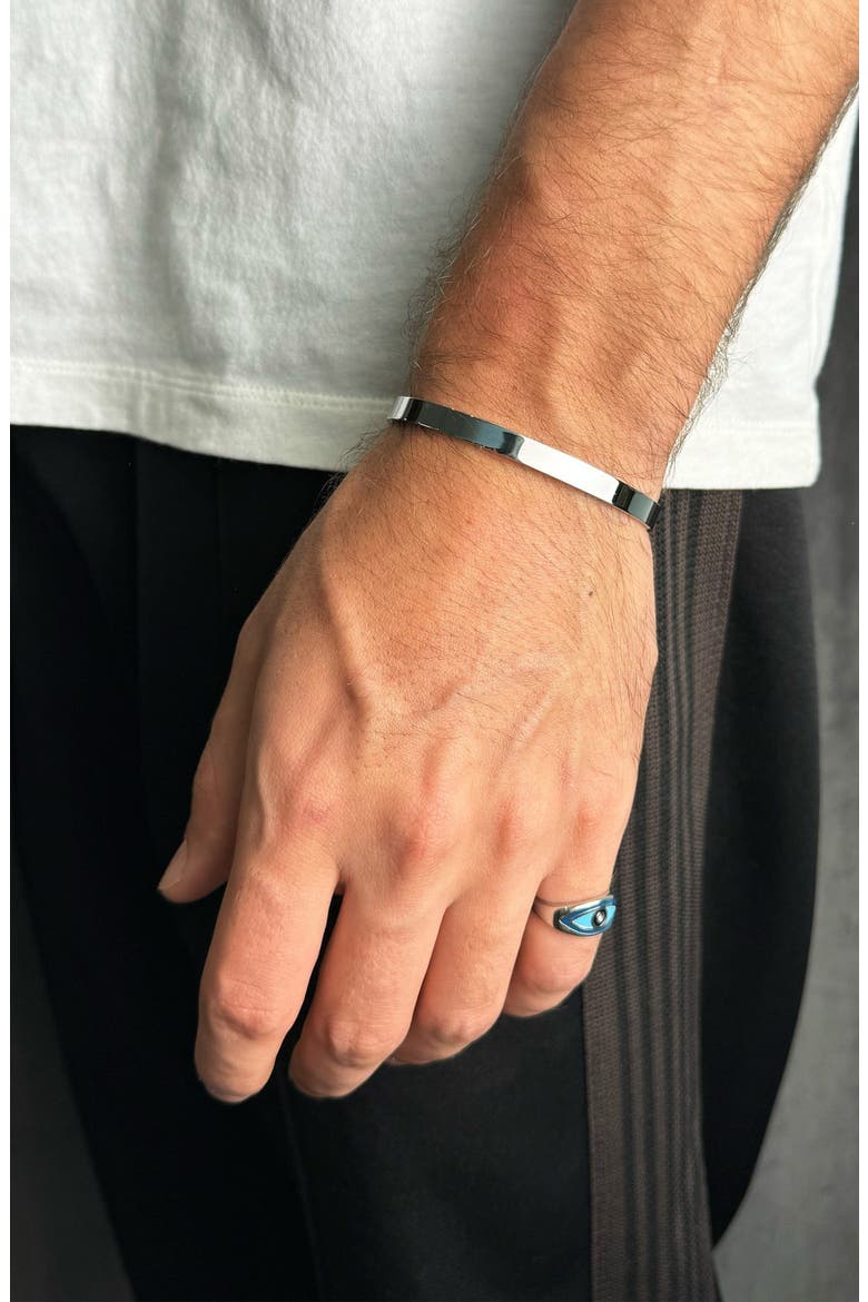 Open Cuff Bangle, Alternate, color, Silver