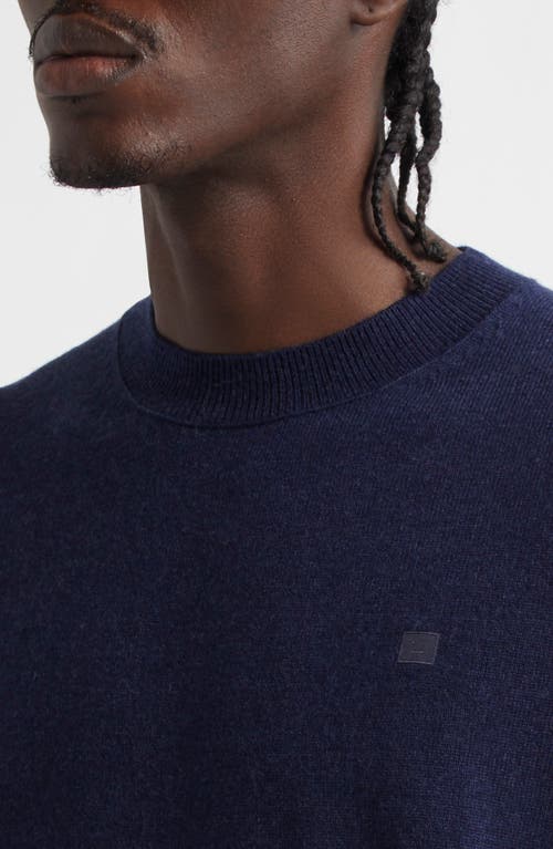 Acne Studios Wool & Yak Hair Sweater In Navy Melange