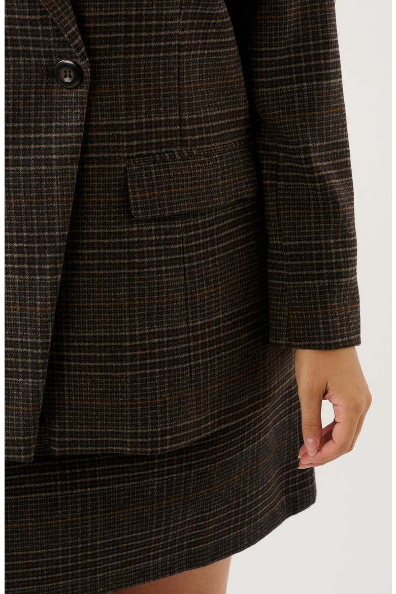 Noel Check Double Breasted Blazer, Alternate, color, CHOCOLATE BOX