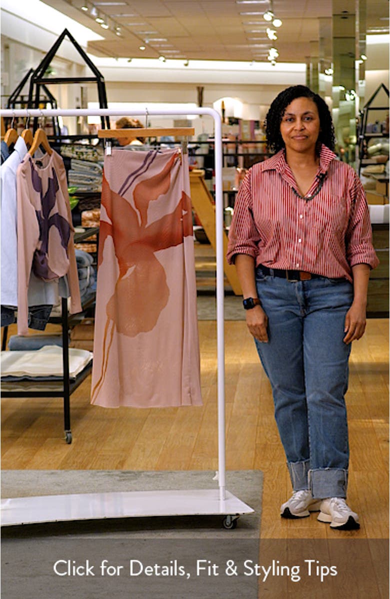 Amira Floral Print Mesh Maxi Skirt, sales video thumbnail