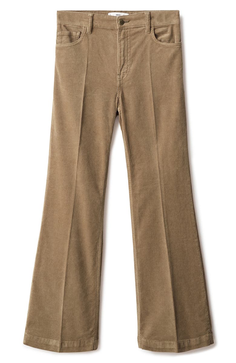 MANGO Bootcut Corduroy Pants, Alternate, color, Medium Brown