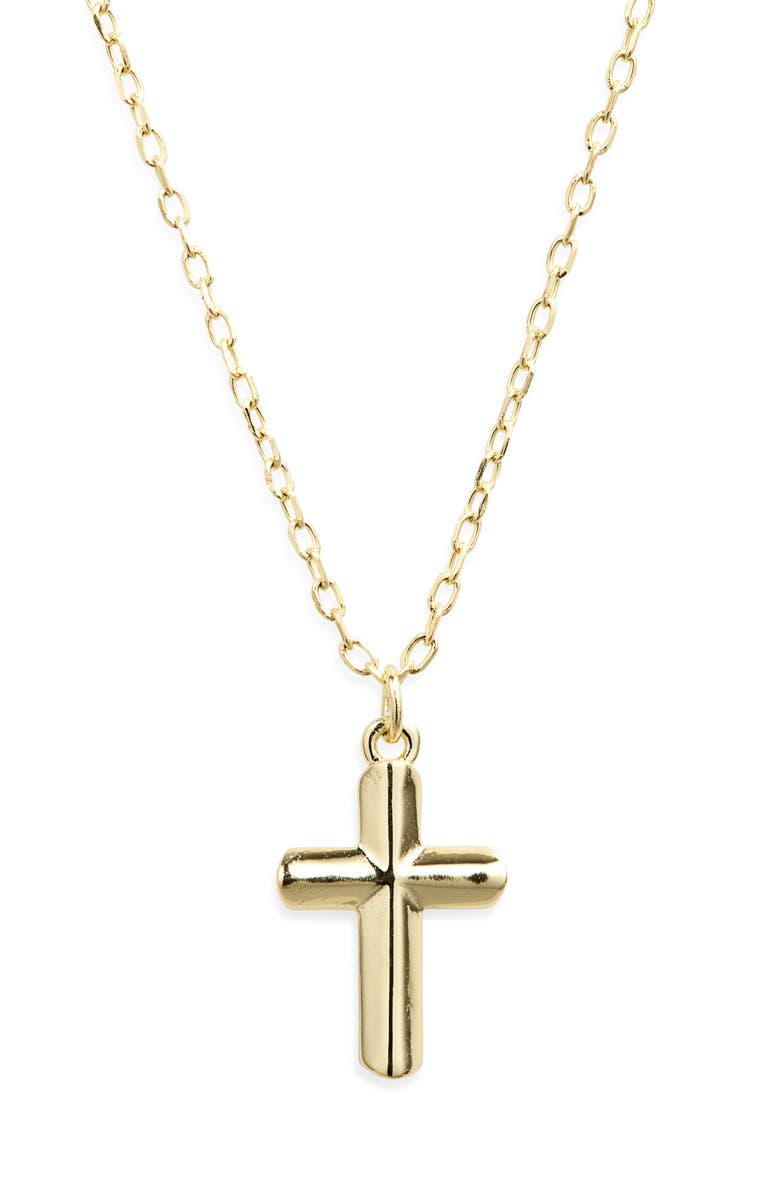 ARGENTO VIVO Carved Cross Necklace, Alternate, color, Gold
