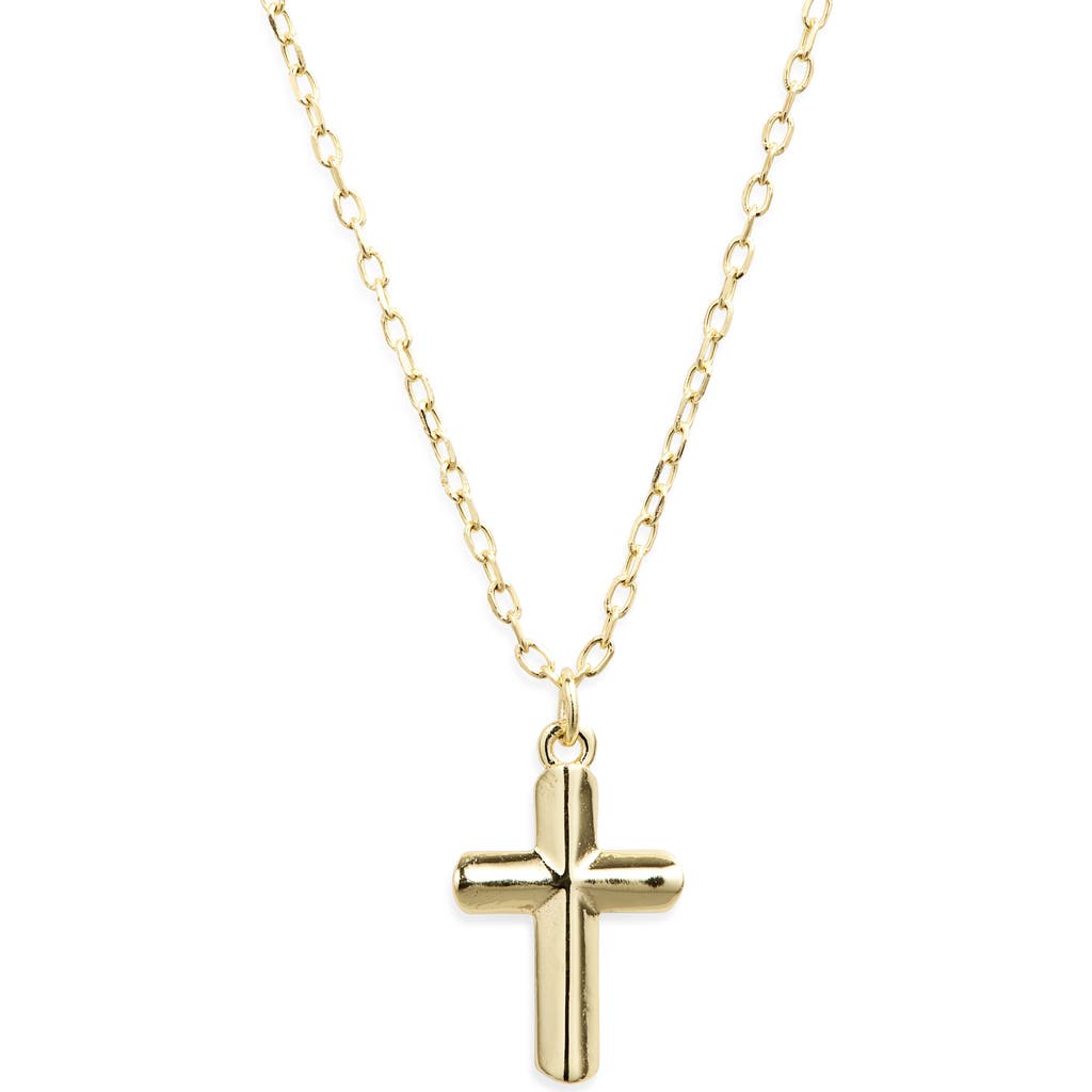 Argento Vivo Carved Cross Necklace In Gold