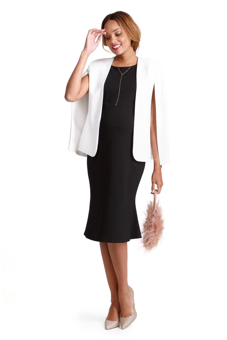 Ingrid & Isabel® Tulip Hem Maternity Dress, Alternate, color, JET BLACK