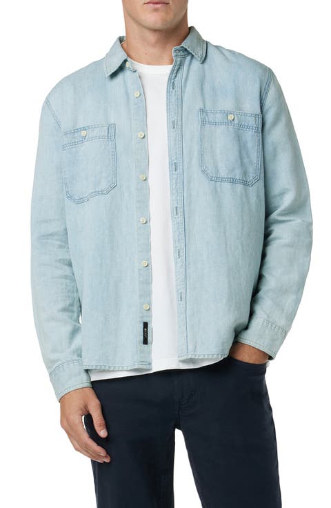 Lou Indigo Cotton & Linen Button-Up Shirt