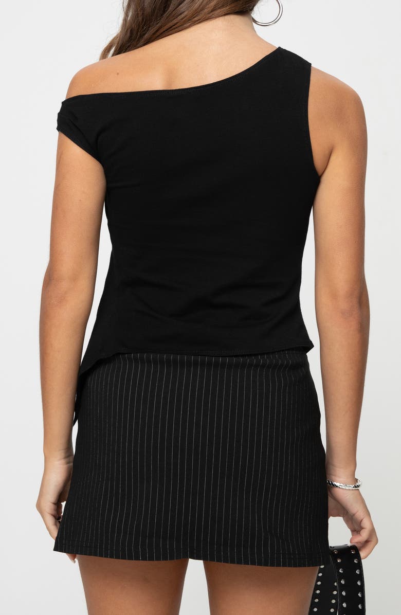 Princess Polly Karre One-Shoulder Side Snap Top, Alternate, color, Black