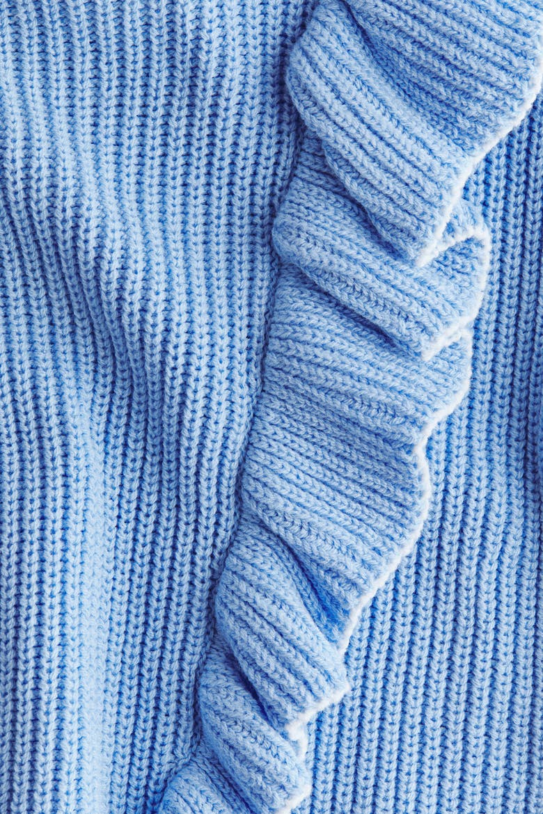 Frill-trimmed Jumper, Alternate, color, Blue