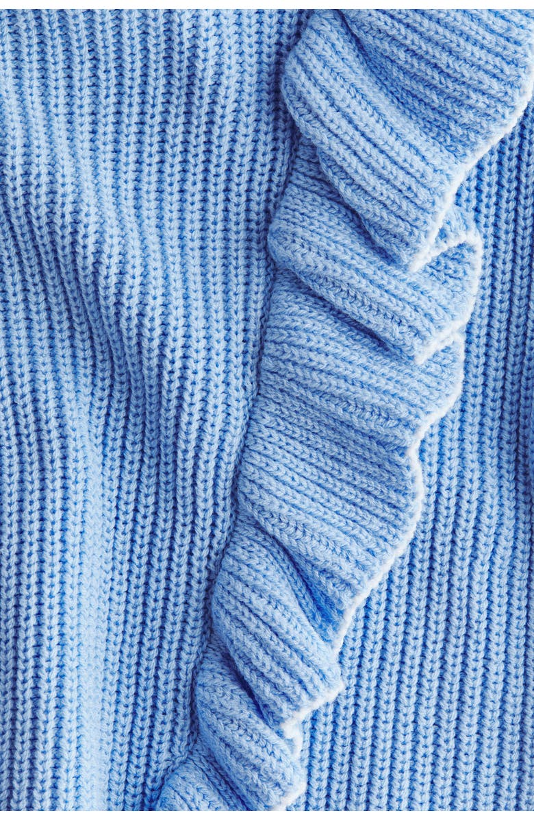 H&M Ruffle-trimmed sweater, Alternate, color, Blue