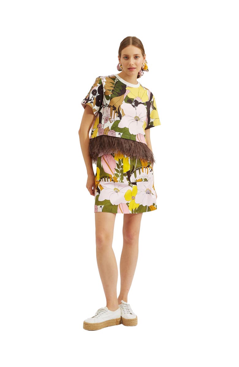 La DoubleJ Short Skirt Big Flower Rose Pink, Main, color, Big Flower Rose Pink