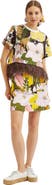 La DoubleJ Short Skirt Big Flower Rose Pink