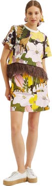 La DoubleJ Short Skirt Big Flower Rose Pink