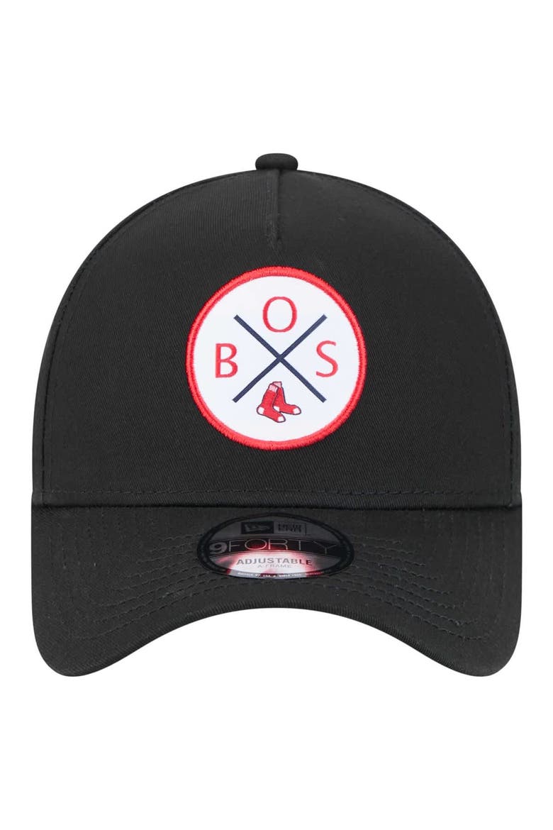 Men's New Era Black Boston Red Sox 9FORTY A-Frame Adjustable Hat, Alternate, color, Black