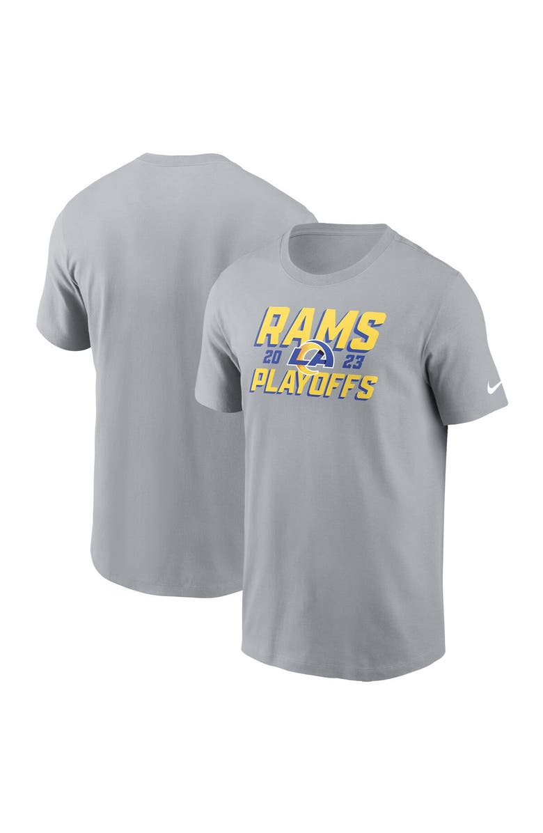 Nike Men's Nike Gray Los Angeles Rams 2023 NFL Playoffs Iconic T-Shirt, Main, color, 