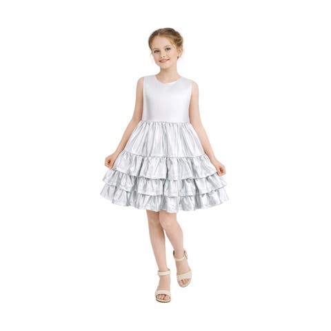 Satin Ruffle Party Dress