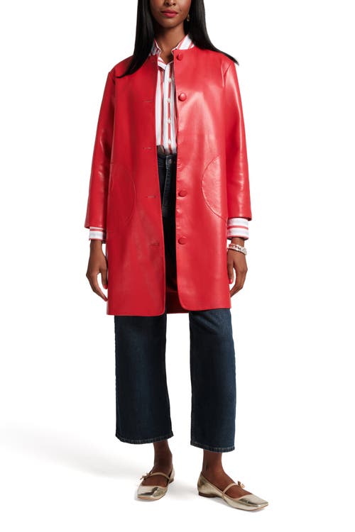 Frances Valentine Mod Jacket Faux Leather In Red