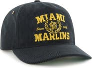 '47 Men's '47 Black Miami Marlins Laurus Corduroy Hitch Snapback Hat