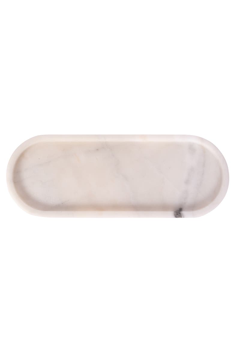 Artifacts Trading Company Decorative Runway Marble Tray, Alternate, color, White Matte