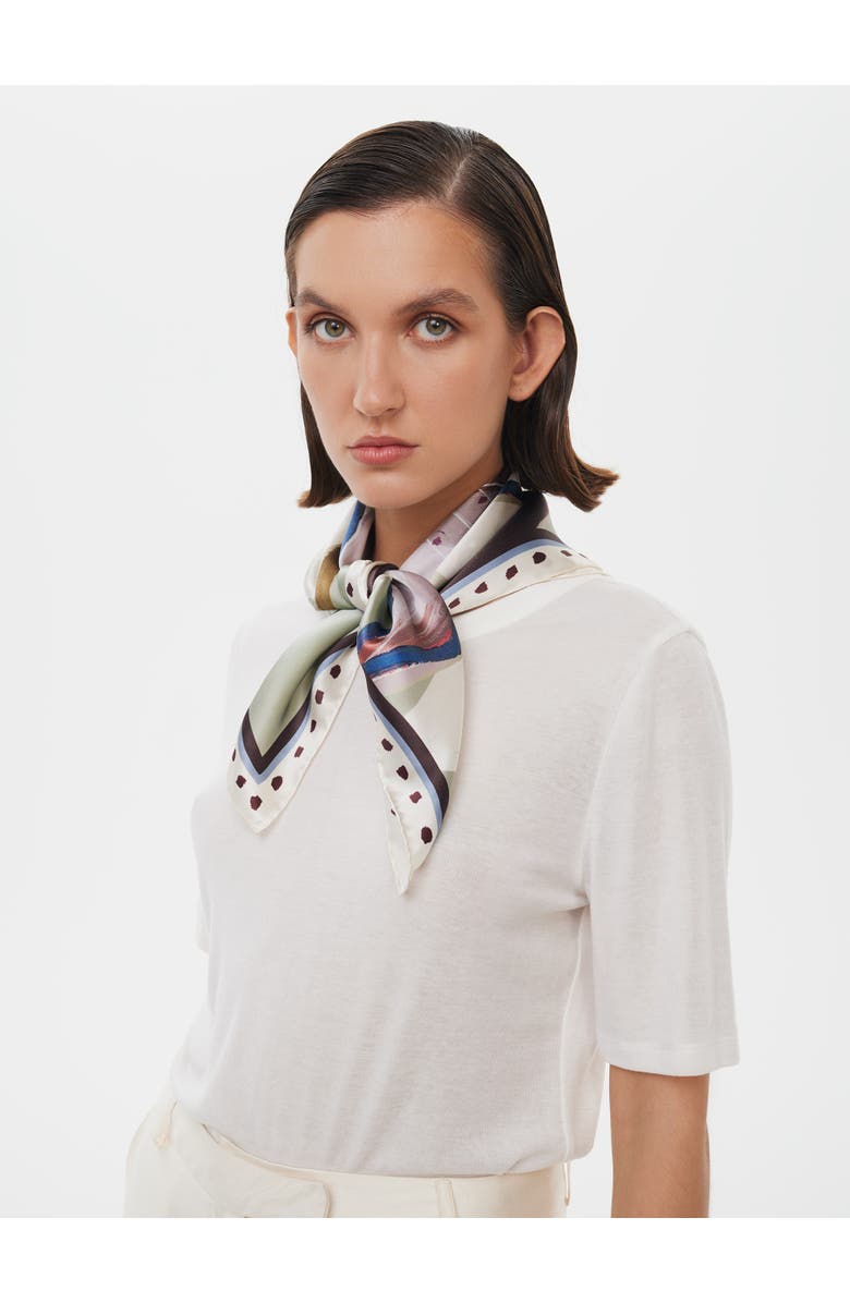 Alas Hand Rolled Floral Print Silk Bandana, Alternate, color, Print 
The Botanists Gift
