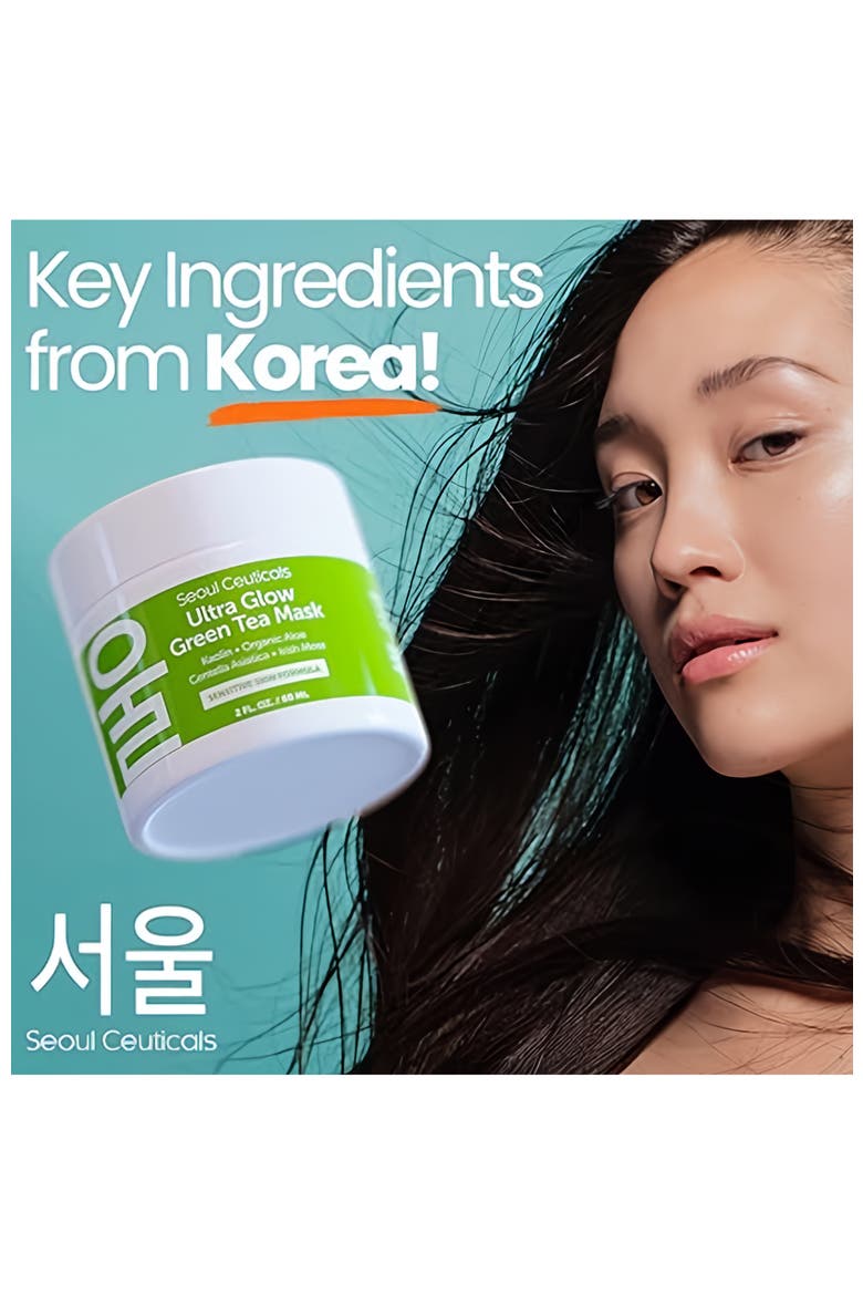 Ultra Glow Korean Skincare Green Tea Mask, Alternate, color, Clear